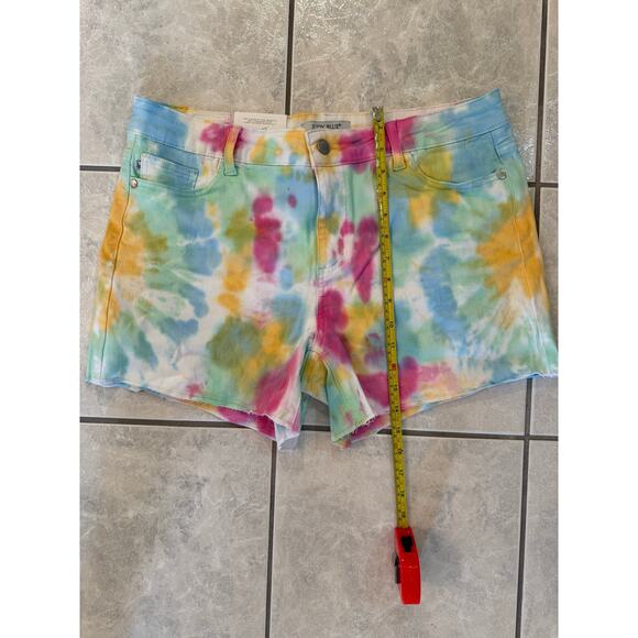 050 Judy Blue NWT Women's Cut Off Tie Dye Swirl Pastel Shorts Size XL Stretch - Picture 5 of 7